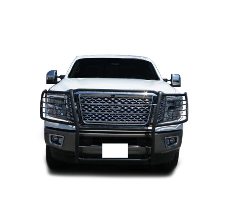 Black Horse Grille brush Bumper Guard Modular Black Compatible with 2016-2024 Nissan Titan XD-17NR28MA