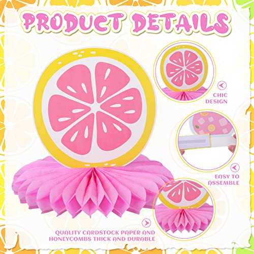 Image of 9 Pcs Pink Lemonade Party Honeycomb Centerpieces Lemon Honeycomb Centerpieces Colorful Lemonade Table Toppers Lemon Birthday Decorations Lemon Decor for Girls Baby Shower Summer Birthday Supplies