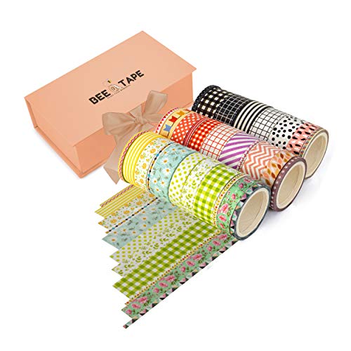 Washi Tape Set Gift Box, 30 Rolls 3 Sizes 15Mm 10Mm And 3Mm Arts And Crafts, Decorative Masking Craft Cute Tape, Great Scrapbooking Tape Set, Diy Bullet Journal, Planner Washy Tape #TOP7