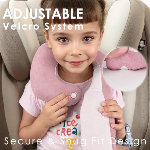 Image of Kids Travel Neck Pillow, Toddler Travel Pillow for Car & Airplane | Comfortably Travel Neck Pillow with Head & Chin Support for Road Trip Rest, Gifts for Toddler /Kids