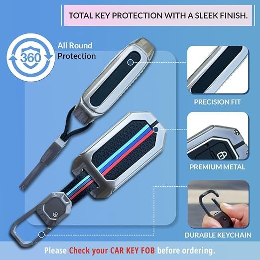 Image of NEODRIFT 'KeyShield' Car Key Cover for Maruti Suzuki Swift (Shape 2, 02 Buttons) (Durable, Stylish and 360 Protection)