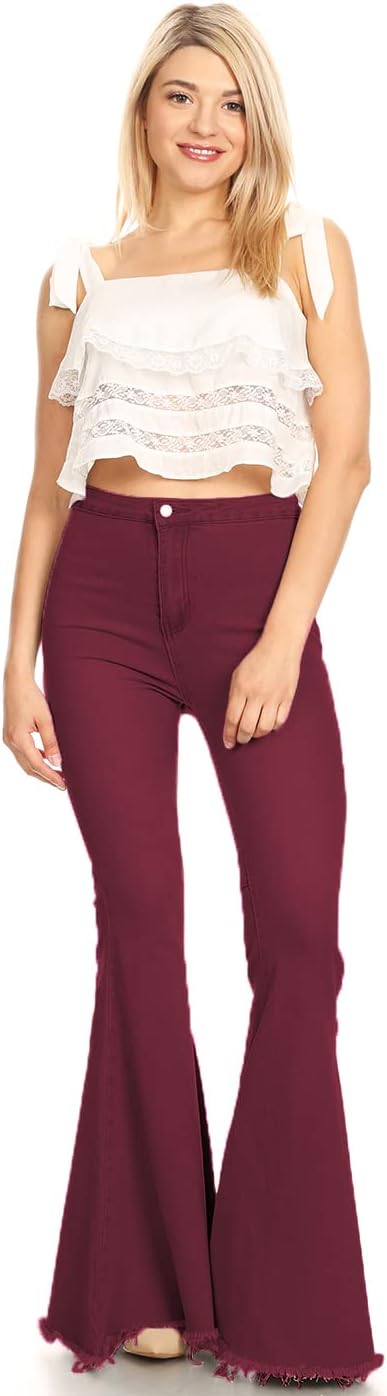 Anna-Kaci Women's Fashion High Waist Long Denim Bell Bottom Jeans Flared Pants - Image 4