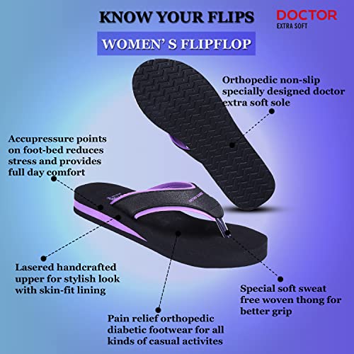 Image of DOCTOR EXTRA SOFT Chappal Care Orthopaedic and Diabetic Comfort Doctor Flip-Flop and House Slipper's for Women's D-18