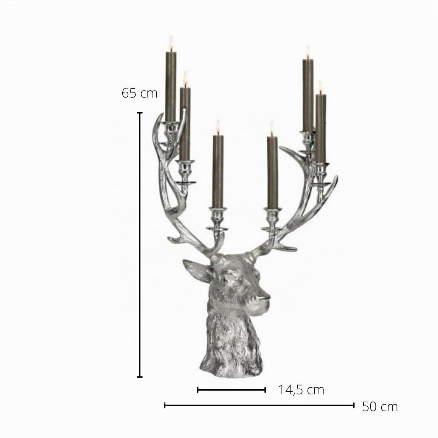 Edzard bougeoir Renne, Aluminium, Hauteur 65 cm, Argenté
