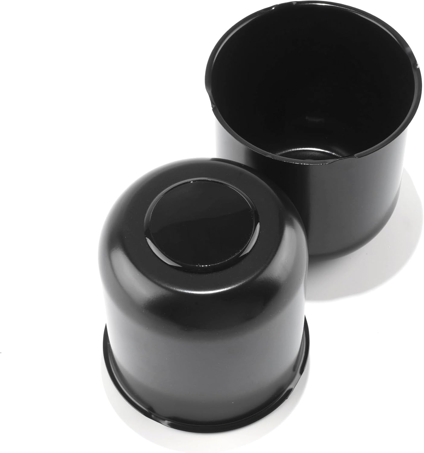 2Pcs 4.25" Push Through Wheel Center Caps Stainless Trailer Hub Cap for Truck SUV RV Wheel Rim (Fit 4.25" Bore 4.29" H Matt Black)