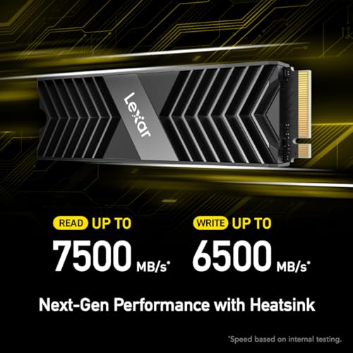 Image of Lexar Professional 1TB NM800 PRO with Heatsink M.2 2280 PCIe Gen4x4 NVMe SSD, Read Speeds Up to 7500MB /s, for Gamers and Creators (LNM800P001T-RN8NG)