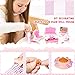 92 Pcs Miniature Furniture Set Accessories Mini Furniture Plastic Bedroom Living Room Bathroom Kitchen Kit Small Pink House for Birthday Gift