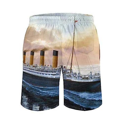 Retro Titanic Famous Old Historic Mens Swim Trunks Quick Dry Beach Shorts Casual Sports Board Shorts Swimwear with Pocket3