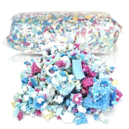 RANJIMA Relleno de espuma de memoria para pufs, relleno de espuma, copos de espuma para bean Bags, relleno de peluche, relleno de puf, cojín para silla, cama para perros, relleno de copos de espuma