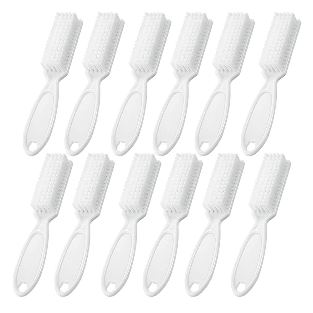 SQULIGT 12 cepillos de uñas para limpiar las uñas, cepillo de limpieza de agarre para uñas y pies, cepillo de polvo de uñas, herramientas de manicura y pedicura, cepillo de fregar para mujeres y