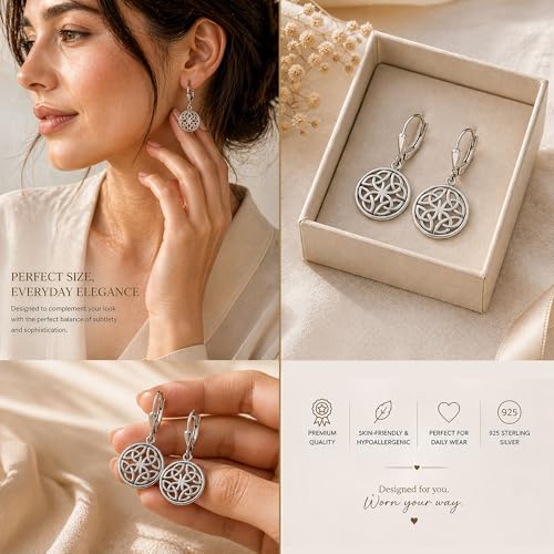 Image of LeCalla 925 Sterling Silver BIS Hallmarked Lightweight Teardrop Filigree Leverback Drop Dangle Earrings for Women and Girls