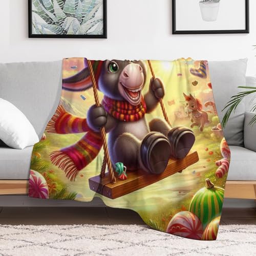 Manta de franela de burro 130x180 cm con impresión digital suave para niños y adultos 3