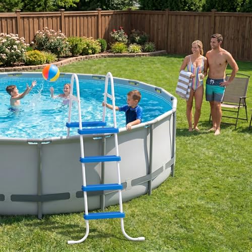 Escalera para Piscina de 4 Pasos con Marco de Hierro para Piscinas Altas 52" miniatura 7