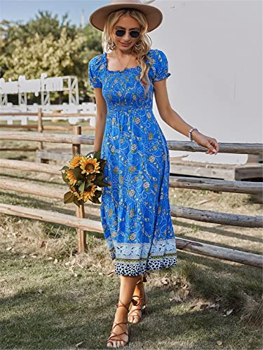 Robe d'été bohème taille haute flatteuse à volants romantiques - 5