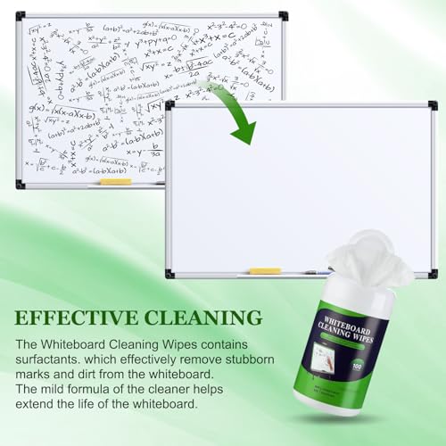 Image of Threlaco 12 Pack Dry Erase Wipes 1200 Pcs Whiteboard Cleaning Wipes Wet Whiteboard Cleaner Teacher Supplies for Cleaning Markers Home Classroom School Office, 100 Per Canister