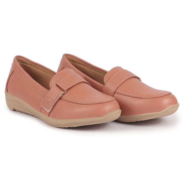 Image of FAUSTO Women's Comfortable Formal Adjustable Strap Hook and Loop Slip On Shoes|Party Shoe|Office Shoe