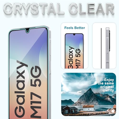 Image of FIRST MART Tempered Glass Screen Protector for Samsung Galaxy A17 / Galaxy M17 / M36 / F36 / Galaxy F17 - Full-Glue Screen Guard, 3D Edge to Edge, HD Clear, Bubble-Free, Case-Friendly, Black, Pack of 2
