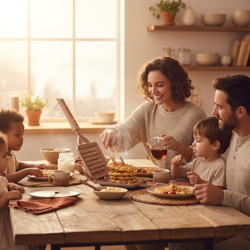 Image of Anjali Biscoff Waffle Toaster, Compact and Durable Non-Stick Waffle Maker, Even Heat Distribution, Easy-Clean Surface, Ideal for Homemade Crispy Waffles