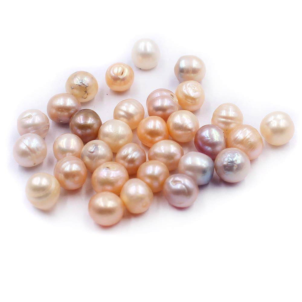 Amazon.co.jp: 100個 ナチュラル 8-9mm 穴なし 穴なし ほぼ円形
