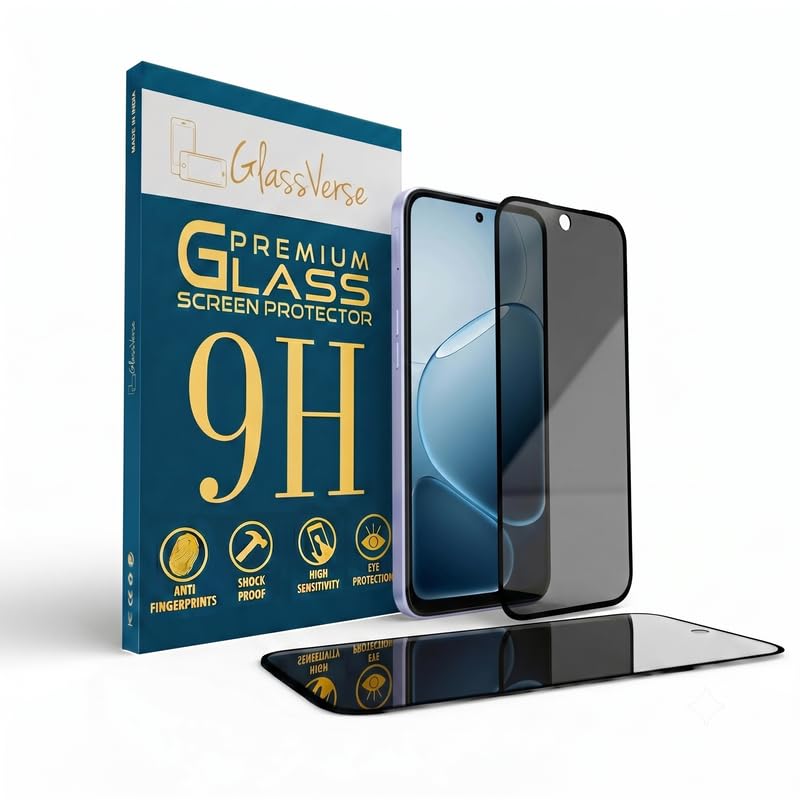 Image of GlassVerse Ultra Privacy Tempered Glass For Oppo K14x 5G (PACK OF 1) with Free Installation Kit. Edge To Edge. (In-Screen FingerPrint Lock will not work with the Privacy Guard) - 6.75 inch