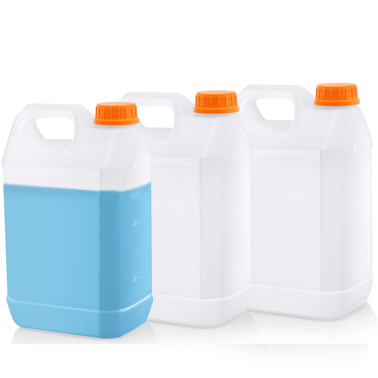 GABREE 3 Pcs 4L Plastic Jugs, Gallon Water Jug with Lid Square Empty Storage Container 4L Jug for Milk Water Beverage Oil Liquids, Ideal for Home, Camping, and Outdoor Activities