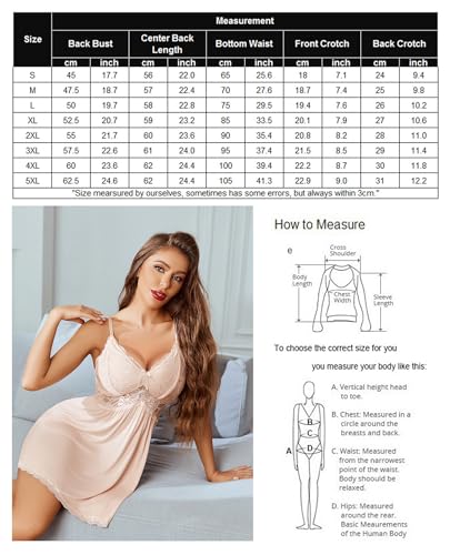 Image of Avidlove Women Chemise Night Gown Lace Modal Sleepwear V-Neck Full Slip Babydoll Lingerie Sexy Nightgowns