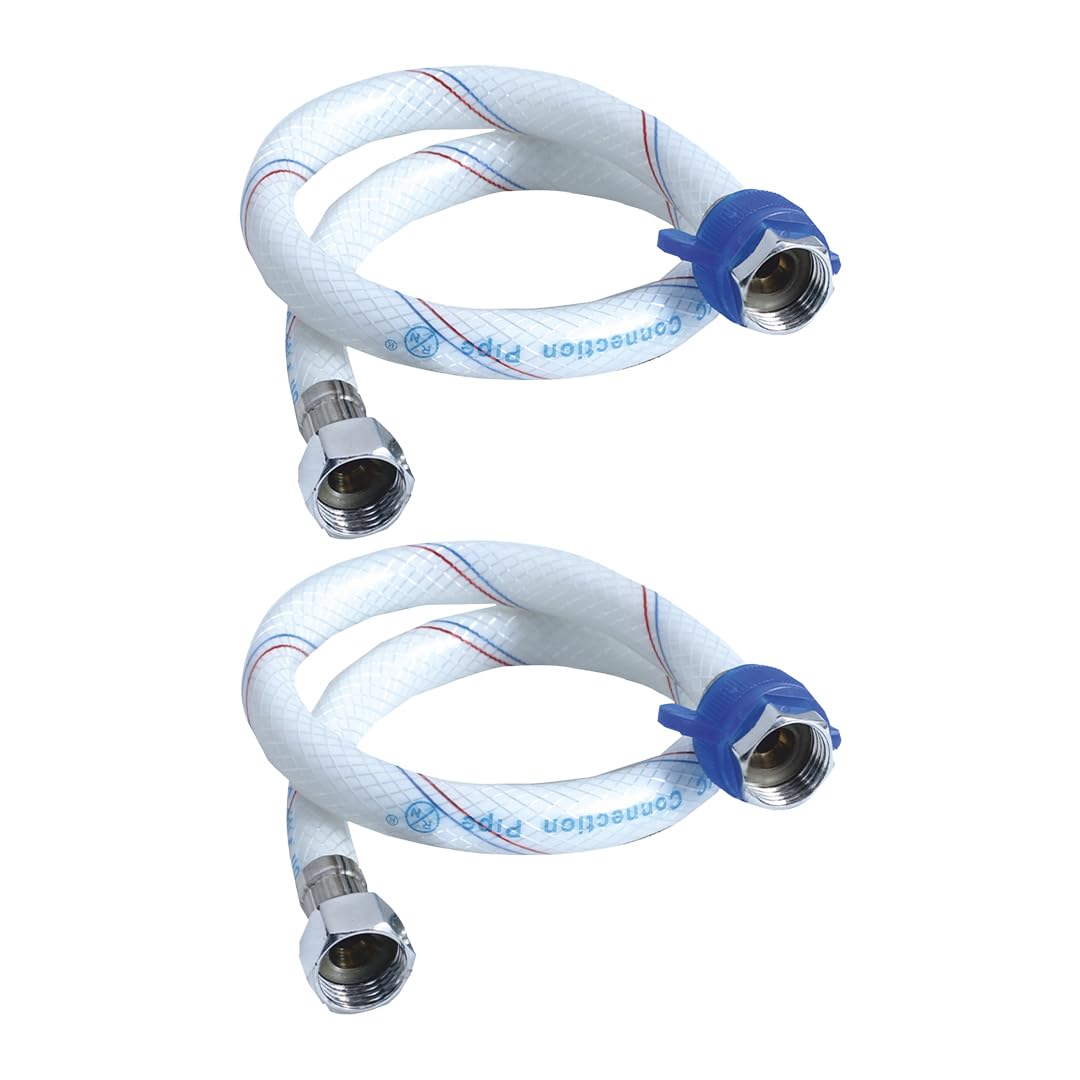 RN PVC Connection Pipe for Geyser, Wash Basin and Toilet Seat Flush with Spanner RN63161660_White (Pack of 2)