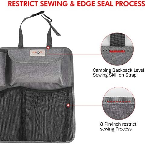 SURDOCA Car Boot Organiser 3rd Gen [7 times Upgrade] Super Capacity Car Organiser, Equipped With [Robust Elastic Net & 4 Magic Stick] Car Boot Tidy Storage Bag, Space Saving Exper,Cation Grey