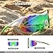 ROCKNIGHT Surfing Sunglasses Sports Sunglasses for Women Polarized UV Protection Fashion Mirrored Green Sunglasses White Frame