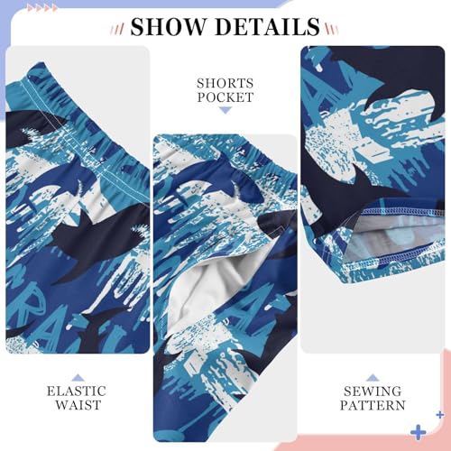 Abstract Shark Silhouette Underwater Boys Pants for Kids Jogger Pants with Pockets S-XL4