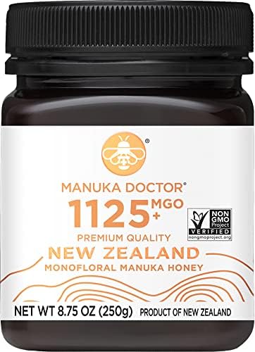 Manuka Doctor Raw Manuka Honey, MGO 1125+ Traceable New Zealand, 8.75 oz, Ultra Premium Therapeutic Potency Monofloral 100% Pure Natural Superfood, Increased Immune Support for Wellness Boost Non-GMO