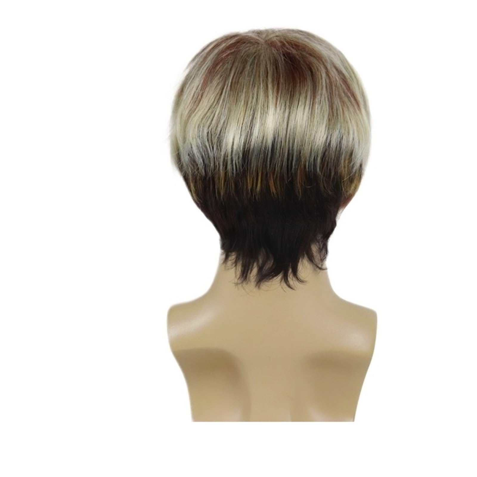 1pc parrucche sintetiche alla moda bionde e marroni a strati for uomo parrucca corta diritta for la sostituzione dei capelli del padre festa in costume quotidiana