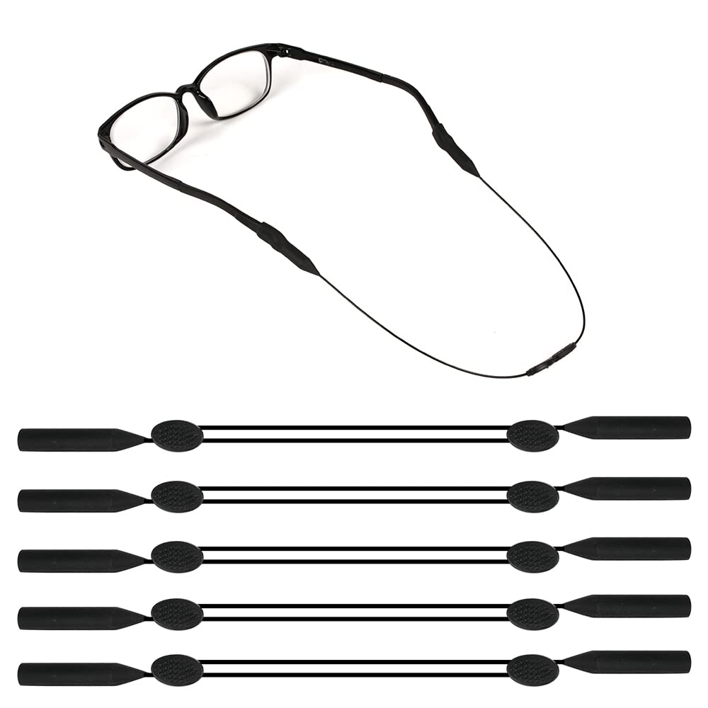 ClemasAdjustable Sunglasses Strap for Men 5 Pack Eye Glasses String Strap Glasses Strap No Tail Anti-slip Lightweight