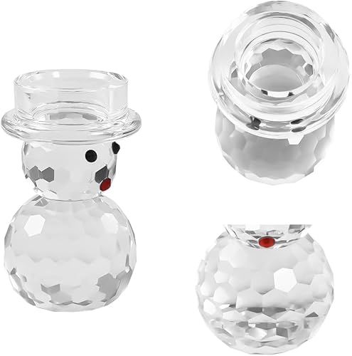 Miniatura 2 de 2 candelabros de Navidad de cristal, muñeco de nieve, candelabros de Navidad con forma linda, decoración de mesa para el hogar, decoración de mesa
