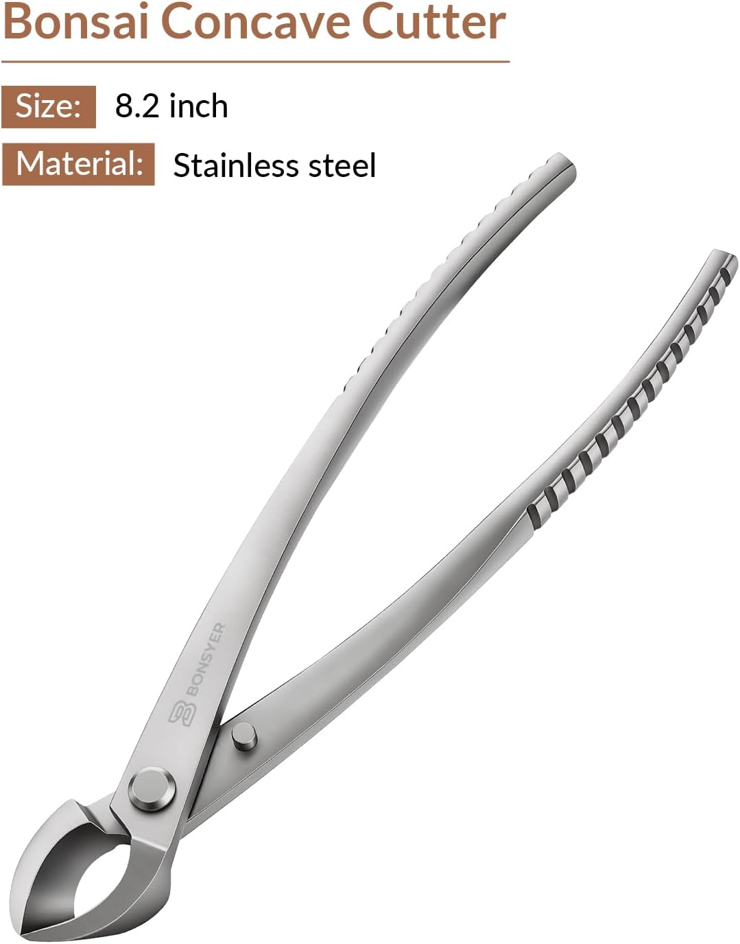 6-Piece Bonsai Tool Set – Concave Cutter, Knob Cutter, Pruning Shears, Trunk Splitter, Root Rake & Precision Tweezers – Professional Stainless Steel Bonsai Tools for Pruning & Repotting