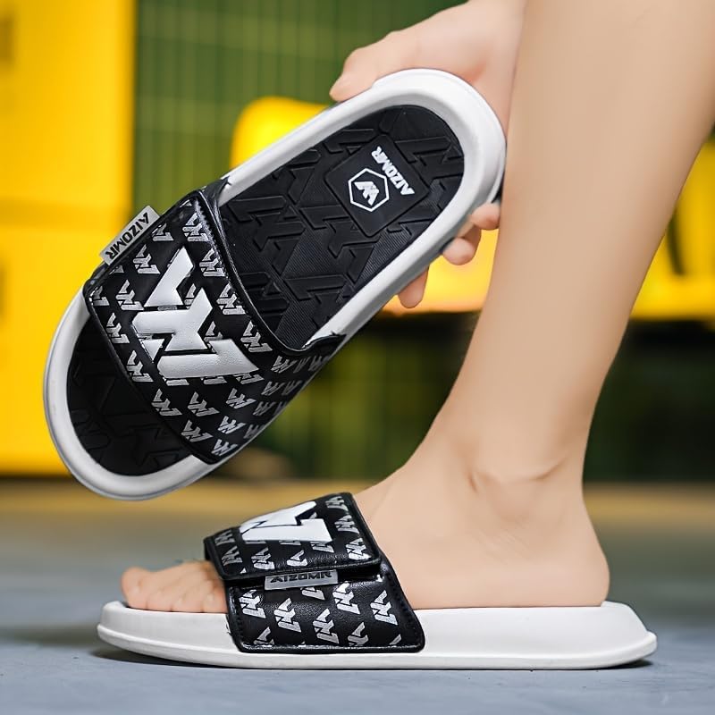 Streetwear Essential, Summer 2024 Trendy Men's Slides - Casual & Stylish, Non-Slip Sole, EVA Material, Perfect for Casual Attire3