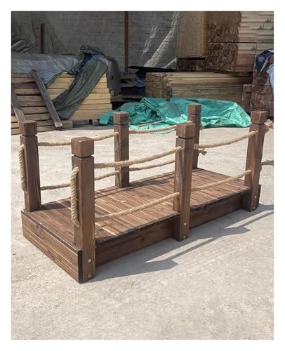 Image of Wooden Garden Bridge, Wood Garden Bridge, Wood Small Garden Bridge Decor, Carbonized Walking Bridge for Yard Lawn, Patio Shed Walkway Footbridge(Width 80cm (31 1 /2 inch))