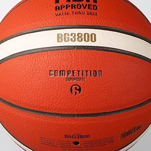Molten BG3800 Basketball, FIBA Approved, Composite Leather, Indoor Play, Orange/Ivory