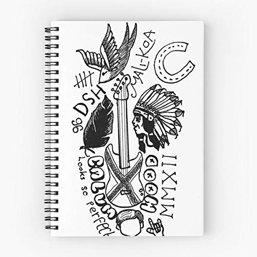 Hood Calum Tattoos Sos Black White Fanart 5 Cute School Five Star Spiral