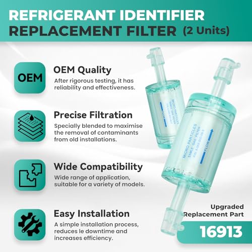 Image of Upgraded OEM 2 Units Pack 16913 16900 /16910 CoolTech Systems - R1234YF Refrigerant Compatible Oil Mist /Particulate Retention Module with Red Change Indicator
