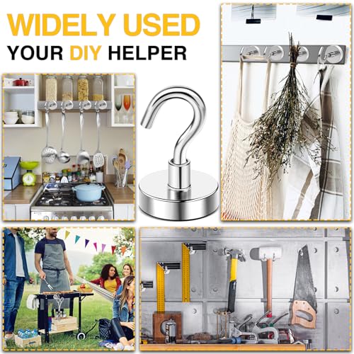 image for DIYMAG Magnetic Hooks, 80 LB Heavy Duty Strong Magnet with Hook, Rare 