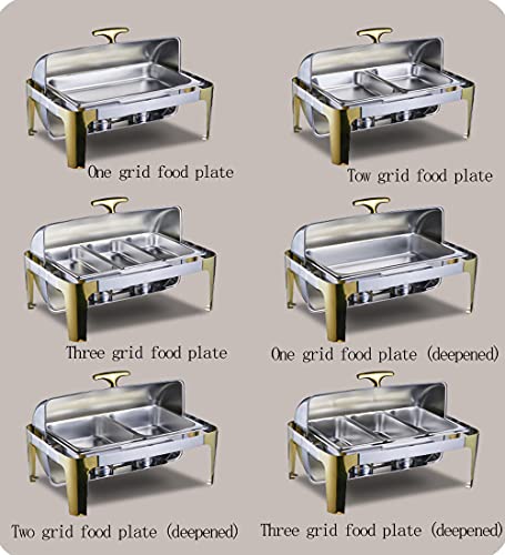 Edelstahl Chafing Dish Warmer, Buffetwärmer Chafing Dish Warmhaltebehälter Buffet Set mit Deckel, Hochglanzpoliert… – Bild 4