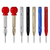 Punzón Central Automático Impacto Ajustable Herramienta Punzonado para Metal Plástico Madera Vidrio Marcador 7 Piezas