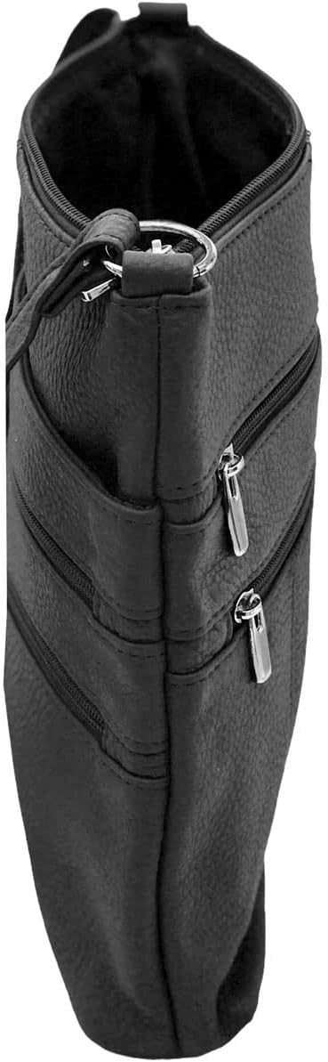 Silver Fever Women’s Leather Large Crossbody Travel College Student Indie Style Handbag Water Resistant
