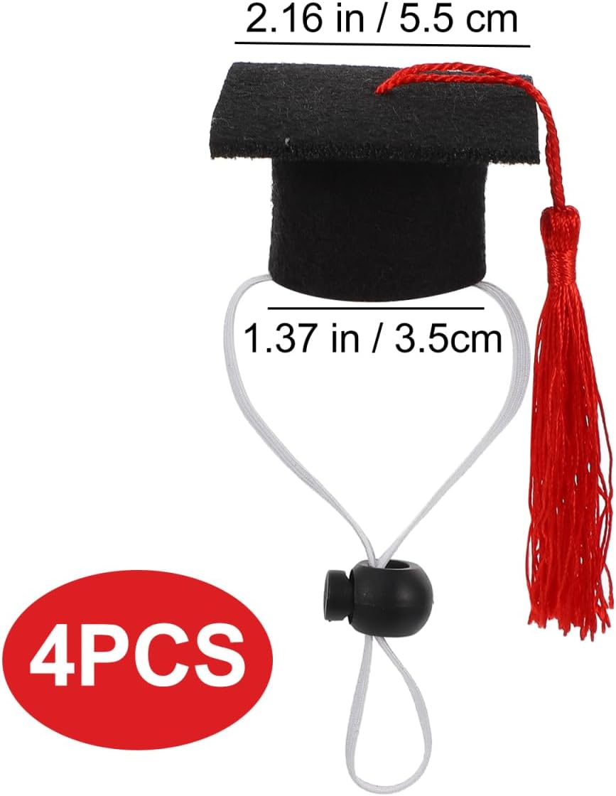 4pcs Pet Graduation Caps Small Dog Cat Graduation Cap with Tassel Pet Accessories