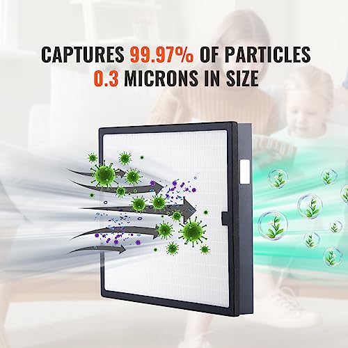 VEVOR HEPA-Luftfilter, 40,4 x 48,3 cm Luftfilter-Ersatz, hocheffiziente Filter der Stufe 3, kompatibel mit BlueDri & VEVOR Scrubber, Luftreinigern, Geräten zur Wasserschadensanierung