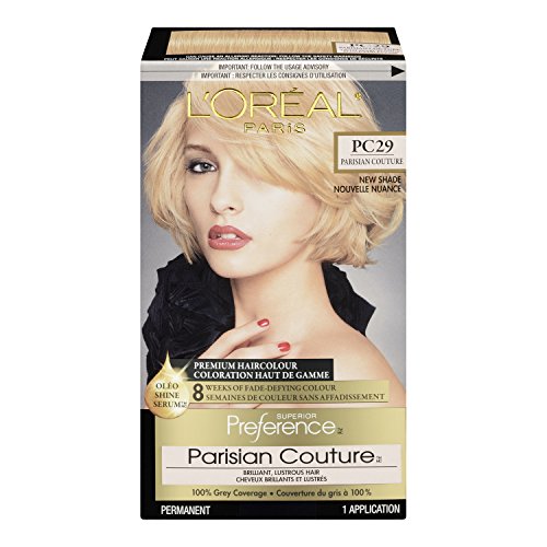 L'Oreal Paris Superior Preference Hair Color, Parisian Couture, PC29 Light Pearl Blonde