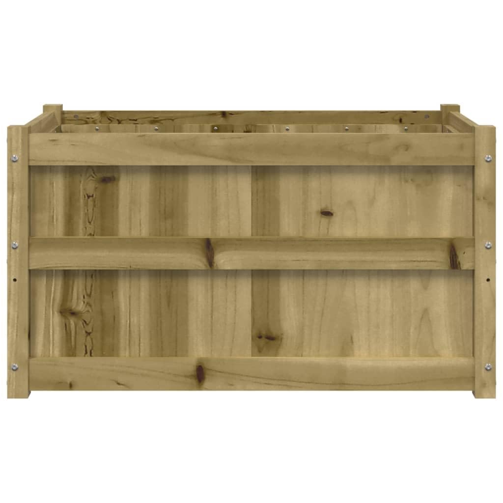 ACAGALA Jardinera de madera 90 x 50 x 50 cm, 2 unidades de macetas de impregnación natural, cuadrada, jardinera con jardinera para verduras, frutas, hierbas y flores