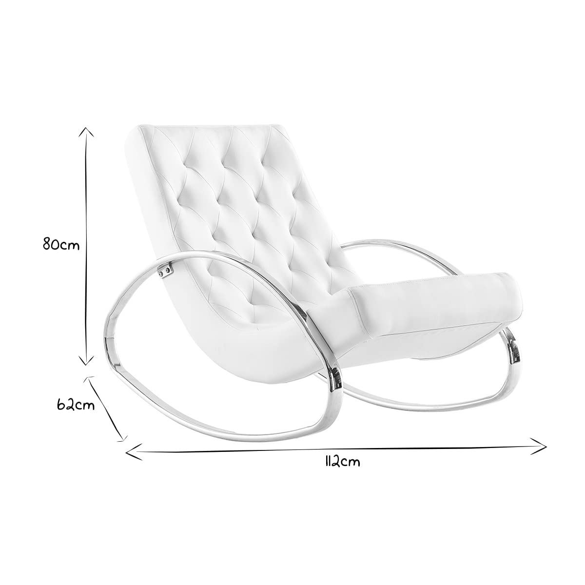Miliboo Design-Sessel Schaukelstuhl CHESTY Weiß