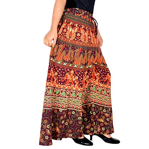 Image of Rajvila Women's Cotton Regular Fit Printed Palazzo for Women (P38NT 0007)